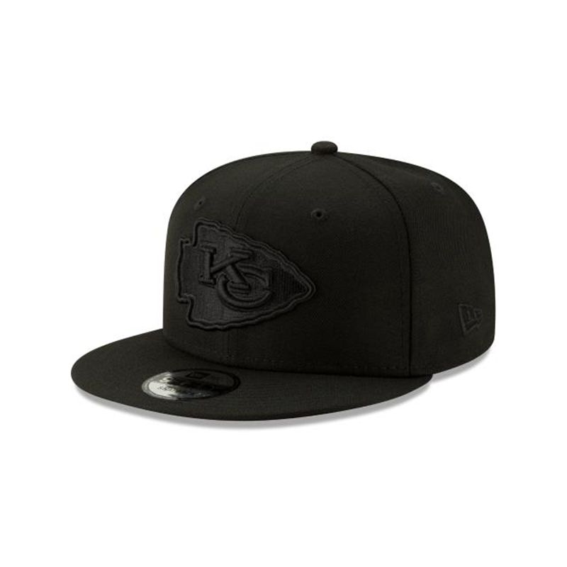 NFL Kansas City Chiefs Basic Black On Black 9Fifty Snapback (MCU1371) - Black New Era Caps